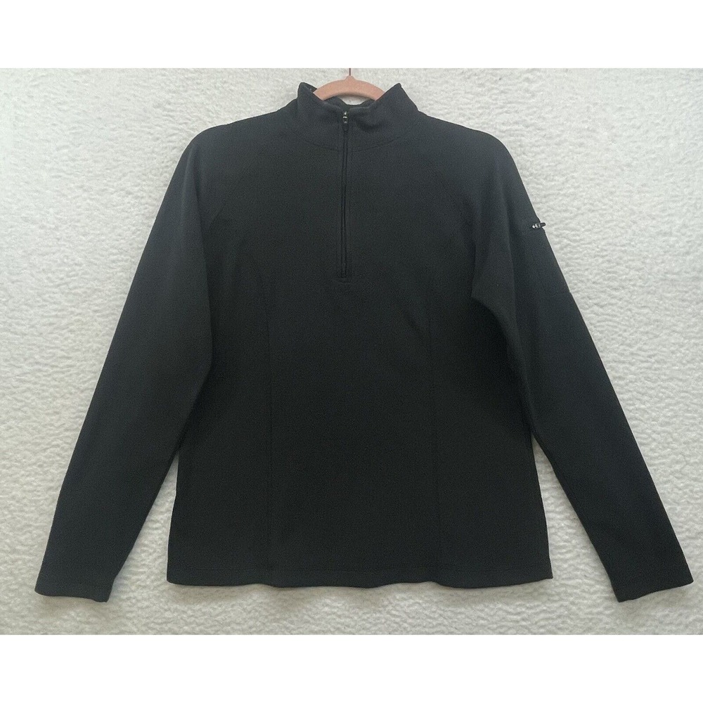 LL Bean Sweatshirt Womens Extra Small Black 1/4 Zip Pullover Hiking Fleece Cozy